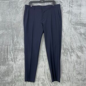 J. Crew Mens Dress Pants Size 36x32 Thompson Tapered Navy Wool Blend Preppy